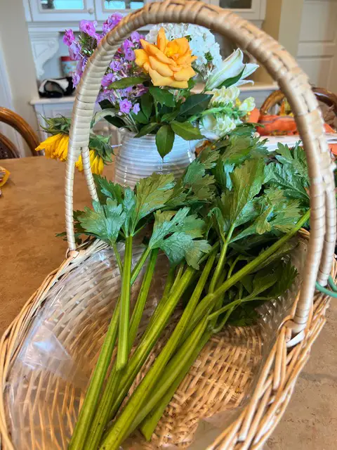 flowers in basket
